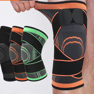 NEW 1PC Sports Kneepad Men Pressurized Elastic Knee Pads Support Fitness Gear Basketball Volleyball Brace Protector