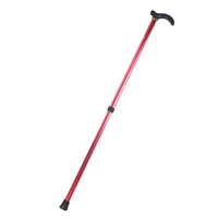 1PC 75-90cm Aluminum Alloy Adjustable Walking Stick 2 Section Stable Anti-Skid Crutch Old Man Hiking Cane Height