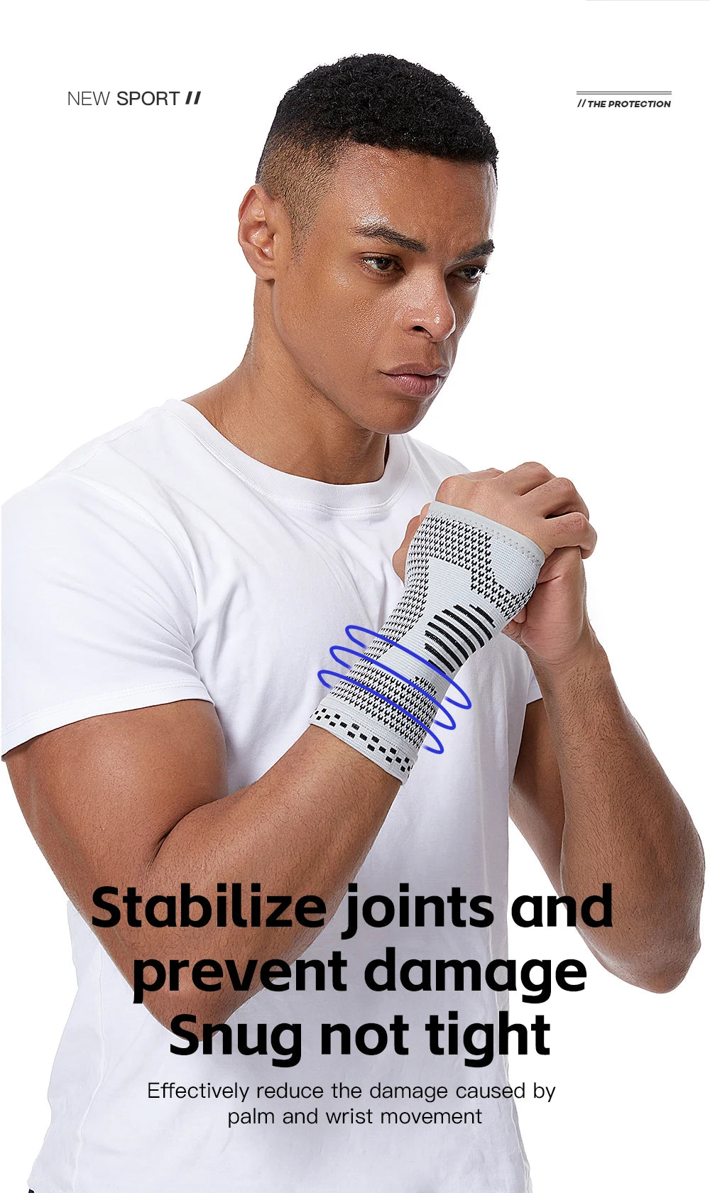 Gym Sports Wristband Wrist Protector Palm Guard Wrist Support Adjustable Wrist Brace Strap Compression Gloves for Carpal Tunnel