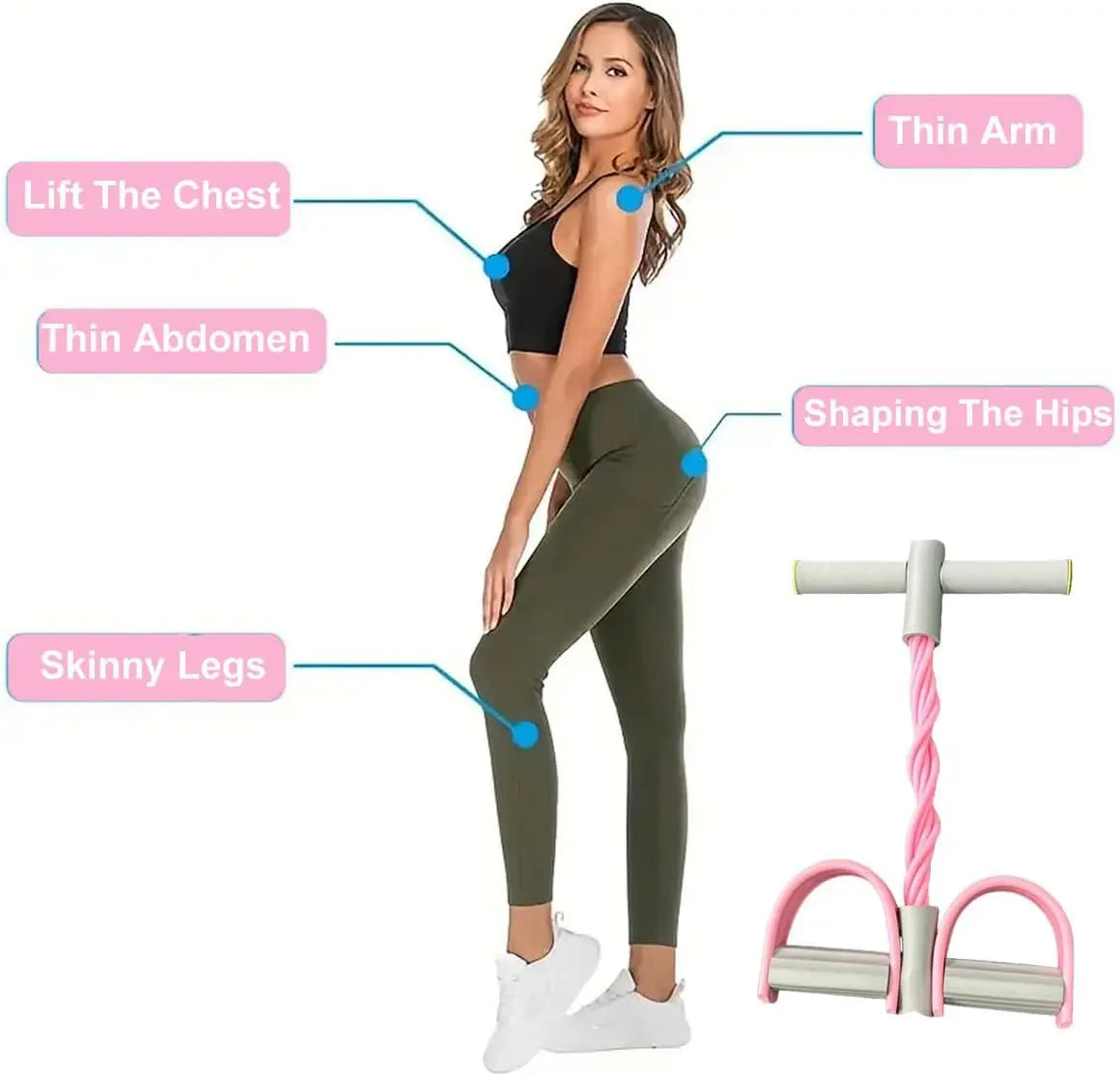 Foot Resistance Bands Set 25x20cm, Pulling Bands for Leg Arm Chest Workout, Home Gym Exercise Equipment