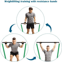 Portable Resistance Band Bar for Home Fitness Training: 26.4in or 39.4in Adjustable Workout Bar for Strength Exercises Ideal fo