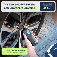 Woowind AP2-P Tire Inflator Portable Air Compressor 150PSI Air Pump for Car Tires, Bike Pump, Auto Stop, Quick Inflation