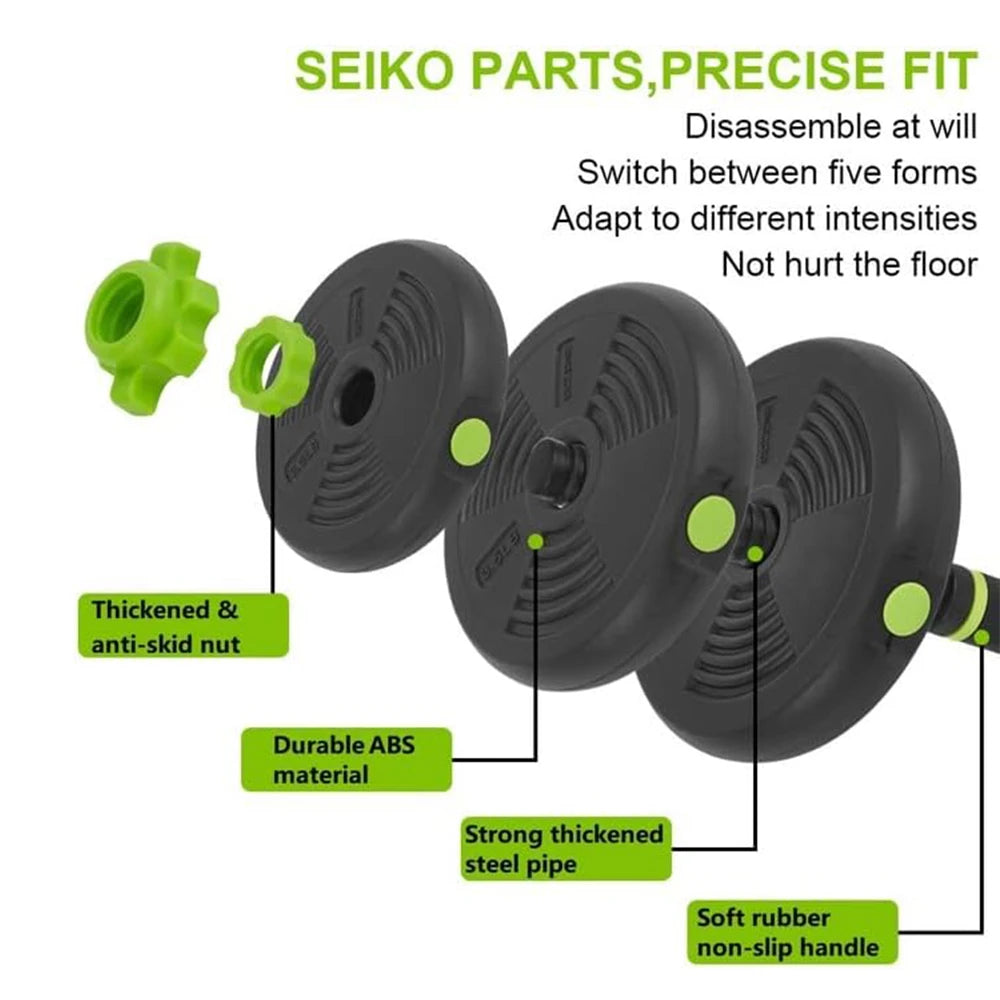 4 in 1 Adjustable Dumbbell Set, 44LBS Free Weight Set Used as Dumbbell, Barbell, Kettlebell and Push-up, Home Gym Fitness