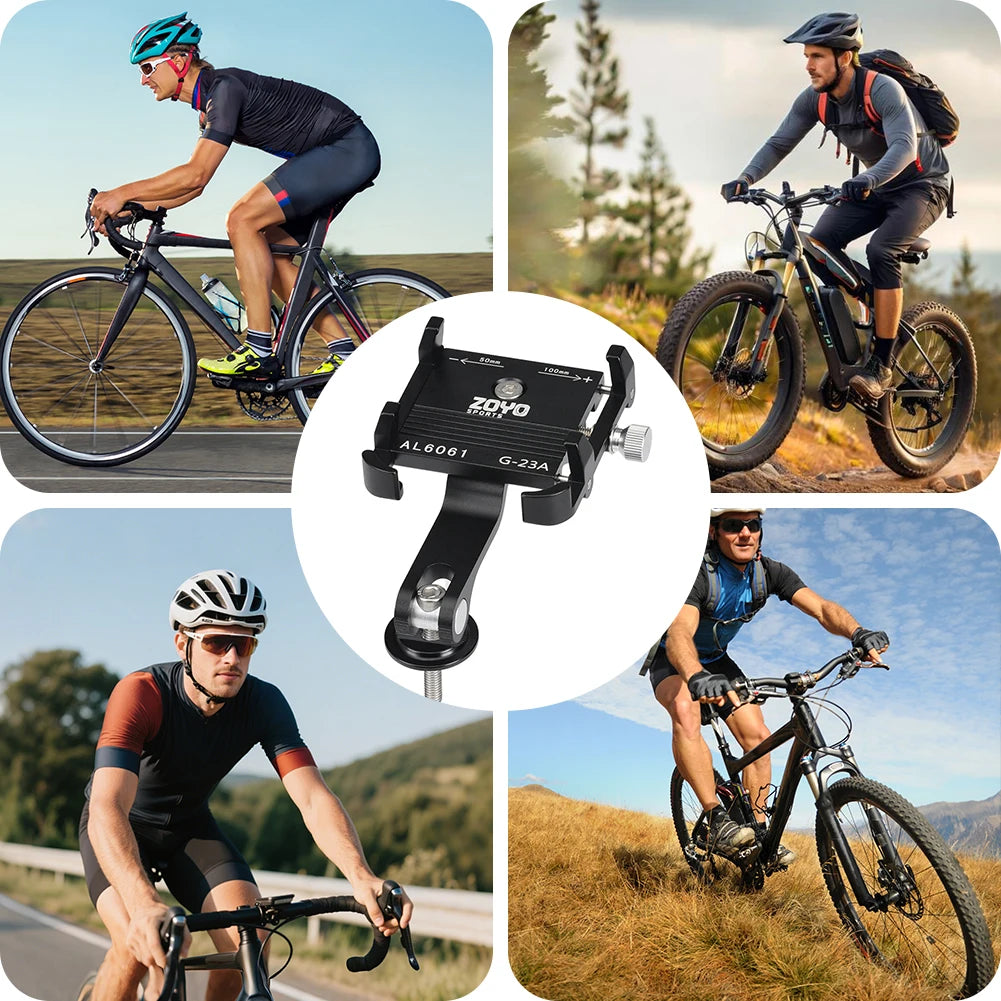 Bike Phone Mount Bicycle Phone Clip Anti-Shake Bike Phone Holder Clamp Adjustable Bicycle Mobile Phone Support for MTB Road Bike