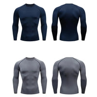Autumn and winter Keep warm Men Compression Running T-Shirt Fitness Tight Long Sleeve Sport Training Jogging Gym Sportswear