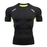 Men Short Sleeve Rash Guard Compression Shirts Quick Dry Fitness Cycling Running T-Shirt Workout Training Underwear Gym Clothing