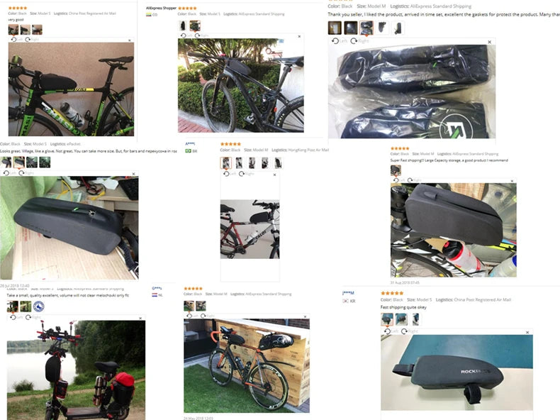 ROCKBROS Bicycle Bag Bike Frame Top Tube Bag Large Capacity Storage Waterproof Hard Shell Bicycle Bag MTB Road Bike Accessories