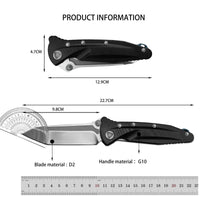 Folding Pocket Knife High Quality Multi-tool D2 Blade G10 Handle Outdoor Camping Fishing Sharp Cutting Combat Knives Men's Gift
