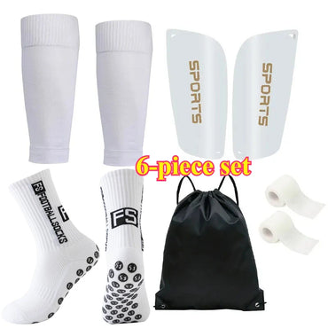 6-piece set of adult football socks, leg guards, bandages, football bags, and knee and bone protection training boards as gifts