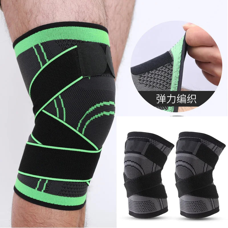 NEW 1PC Sports Kneepad Men Pressurized Elastic Knee Pads Support Fitness Gear Basketball Volleyball Brace Protector