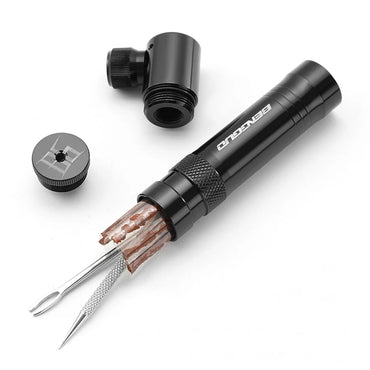 CO2 Bicycle Pump with Tubeless Tire Repair Tool Schrader & Presta Valve Portable Tire Inflator Aluminum Alloy for MTB Road Bike