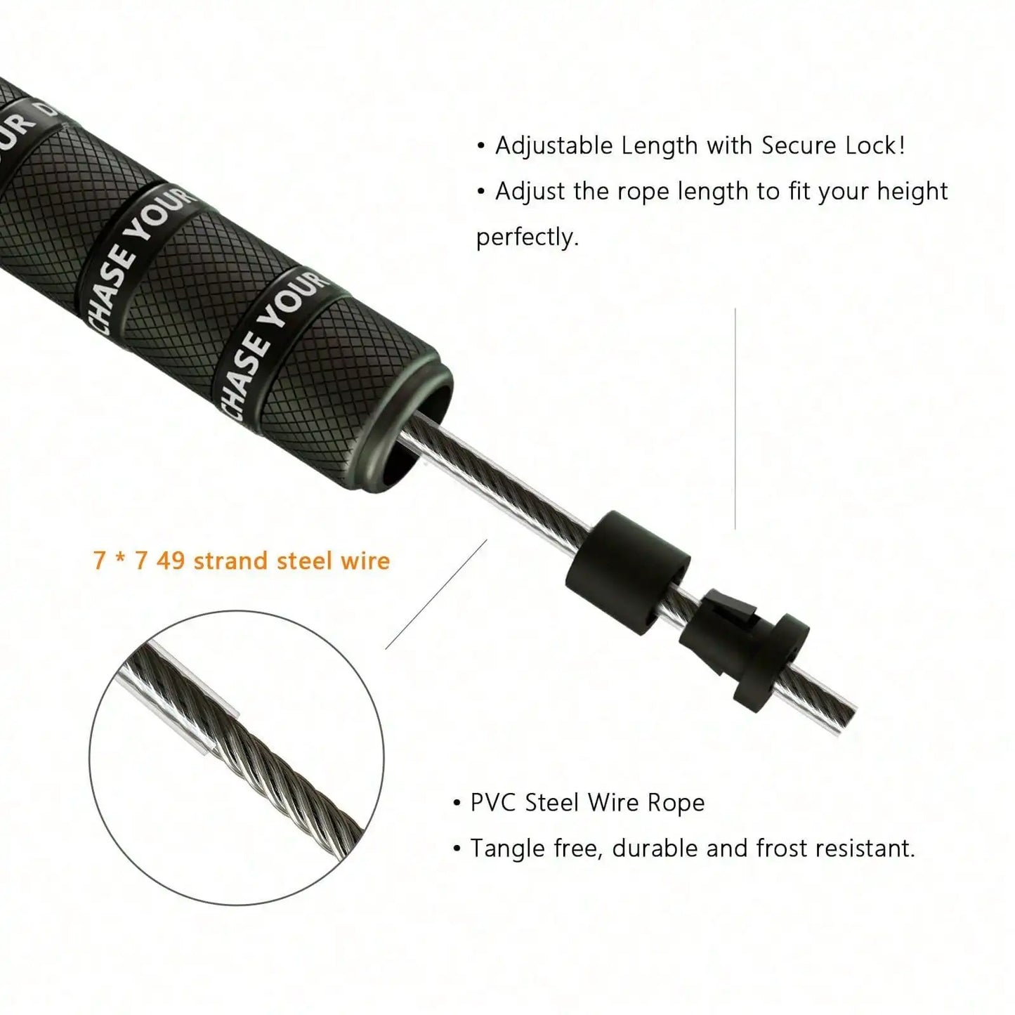 Adjustable Speed Jump Rope | 10ft Steel Cable | 360° Dual Bearings | Anti-Slip Metal Grips | Fast, Durable for CrossFit HIIT