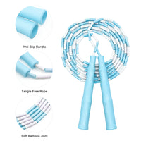 KOOTION Soft Beaded Skipping Rope, Plastic Segmented Jump Rope Indoor And Outdoor Sports Skipping Rope For Fitness Training