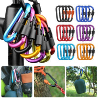 Carabiner Clips with Screw Gate 4Pcs Carabiners Hiking Clips with 7mm Diameter Aluminum Rod EDC Outdoor Camping Equipment Hook