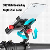 2025 Motorcycle Bike Phone Holder Mount Moto Bicycle Handlebar Bracket 360 Rotating Cell Phone Stand for Motorcycle Bike Scooter