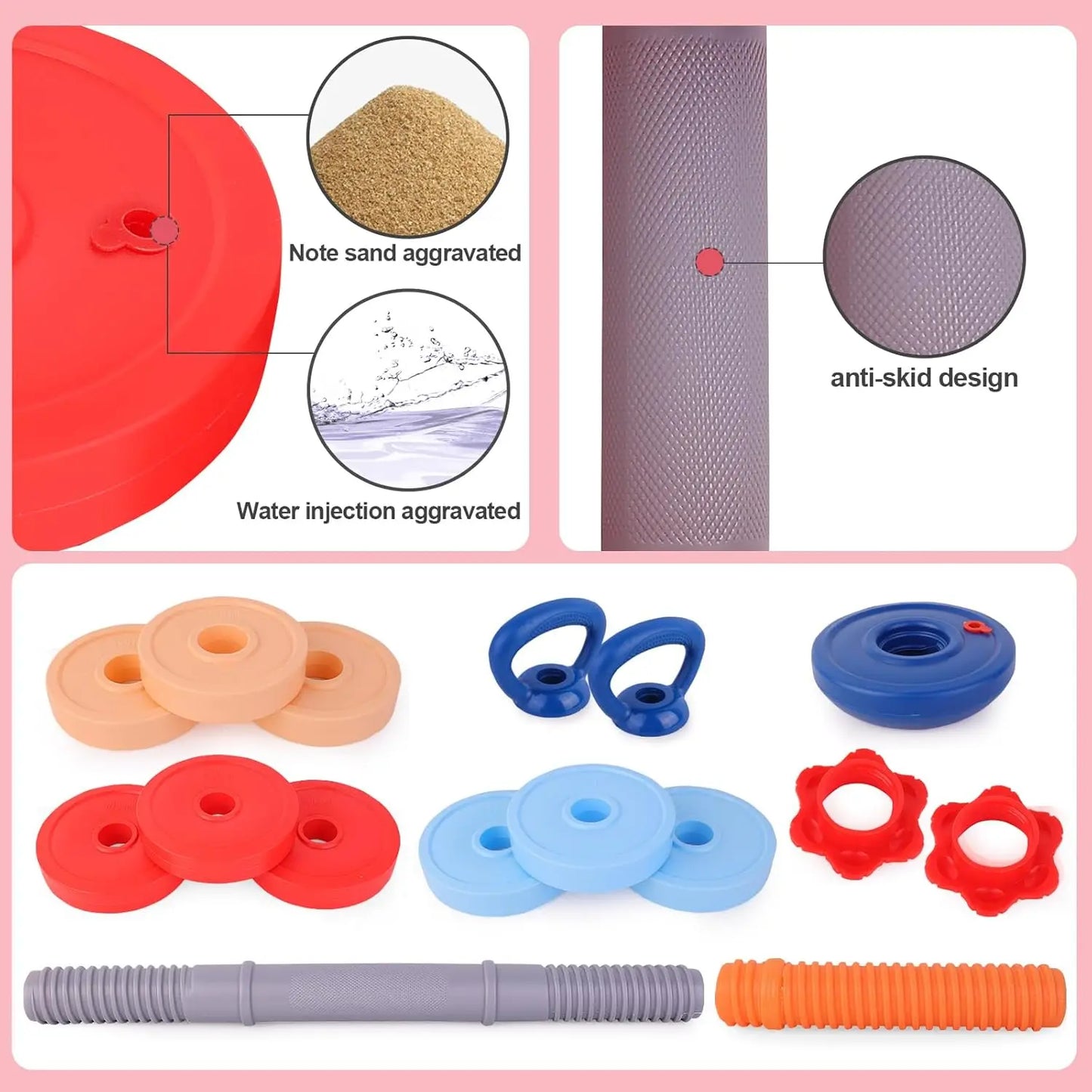 Adjustable Kids Dumbbell & Kettlebell Set - Safe Fitness Toy for Toddlers Ages 3-6, Perfect Birthday Gift