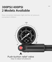 WEST BIKING 400PSI Bicycle Air Pump High Pressure MTB Bicycle Pump Front Fork Rear Suspension Pressure Gauge Schrader Valve