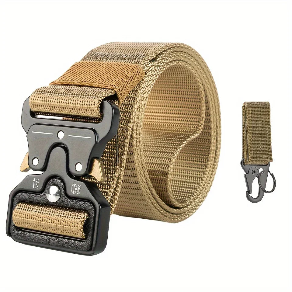Men's Tactical Belt Heavy-Duty Nylon Belt With Quick-Release Buckle | Adjustable Work Belt For Outdoor Training