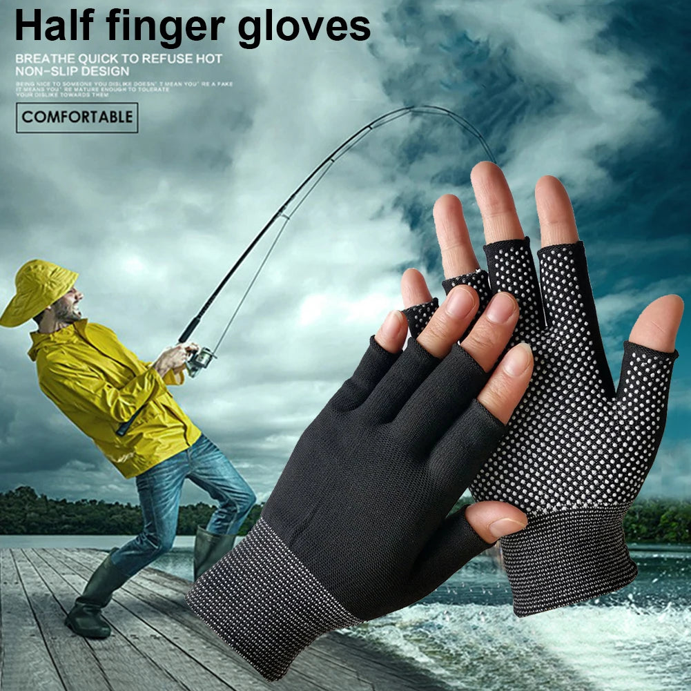 Half Finger Fishing Gloves Breathable Driving Gloves Non-slip Riding Gloves Workout Mittens for Cycling Fishing Driving