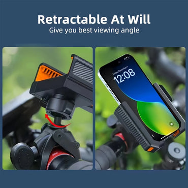 Bike Phone Holder Stand Bicycle Motorcycle Handlebar Mobile Phone Mount Clip GPS Support Shockproof Bracket for 4.5-7.0” Phones