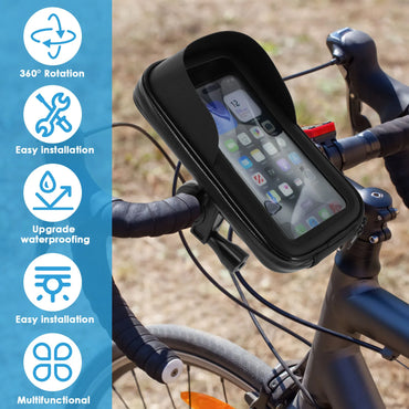 360° Rotatable Bike Phone Holder Bag Waterproof Motorcycle Handlebar Bag Bicycle Pouch Touch Screen Phone Mount Accessories2028