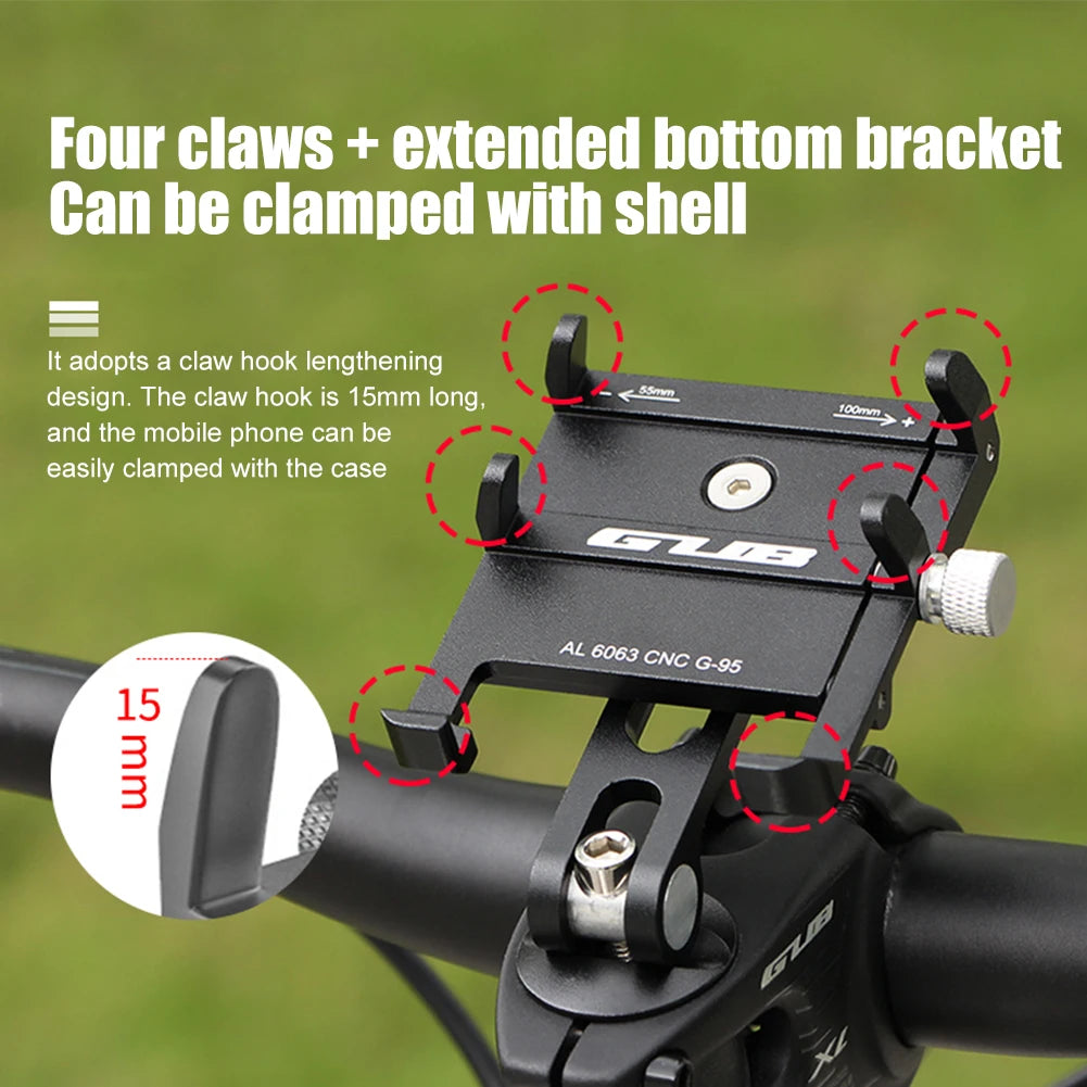GUB Handlebar Mobilephone Support Aluminum Alloy Bicycle Stem Mount Bracket Adjustable Centered Installation Cycling Equipment