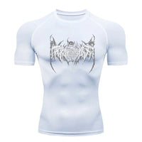 Y2K Compression Shirt Men Fitness Gym Skeleton Sport Running T-Shirt Rashgard Tops Tee Quick Dry Short Sleeve T-Shirt For Men