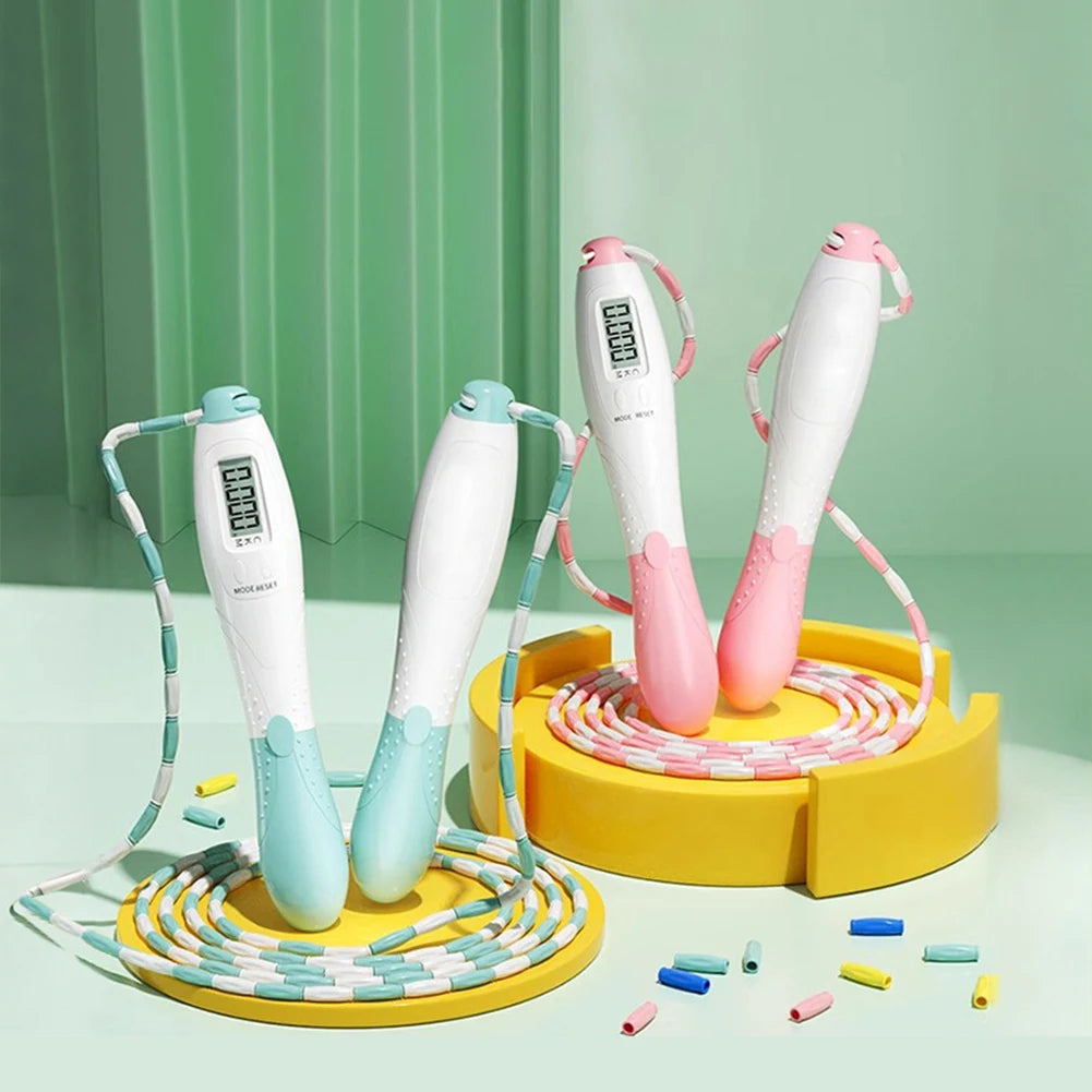 Beaded Jump Rope Skipping Rope Adjustable Length Plastic Segmented Jump Rope Soft Beaded Skipping Rope for Gym Fitness Exercise