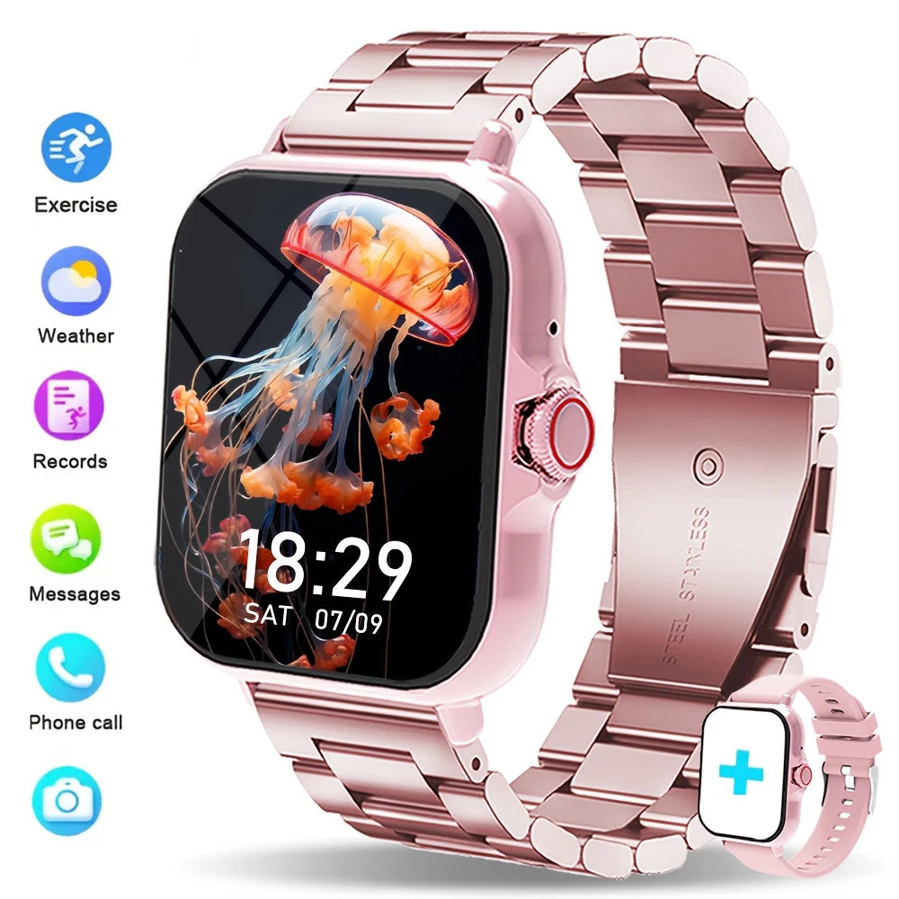 Smart watch with multiple sports modes, can make and receive calls, message reminders, compatible with Android and iPhone