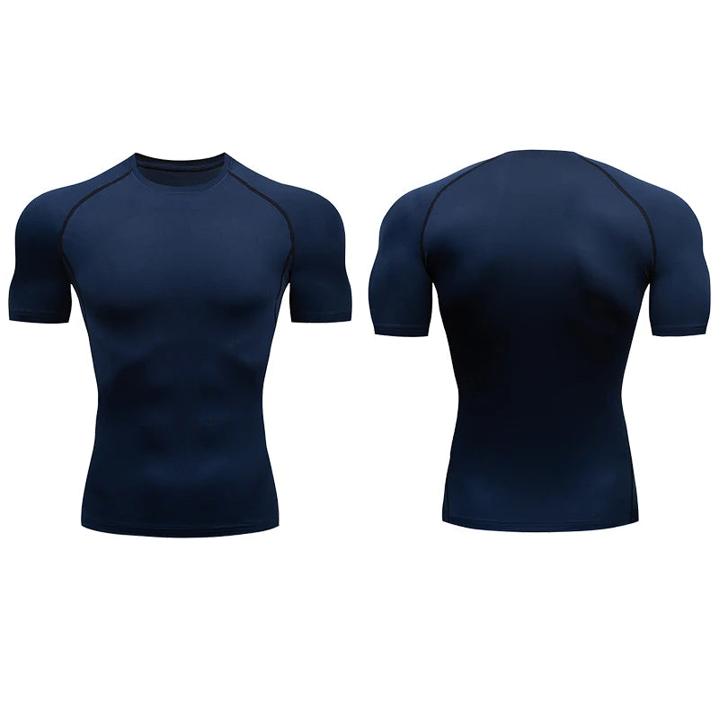 Men's Running Compression Tshirts Quick Dry Soccer Jersey Fitness Tight Sportswear Gym Sport Short Sleeve Shirt Breathable