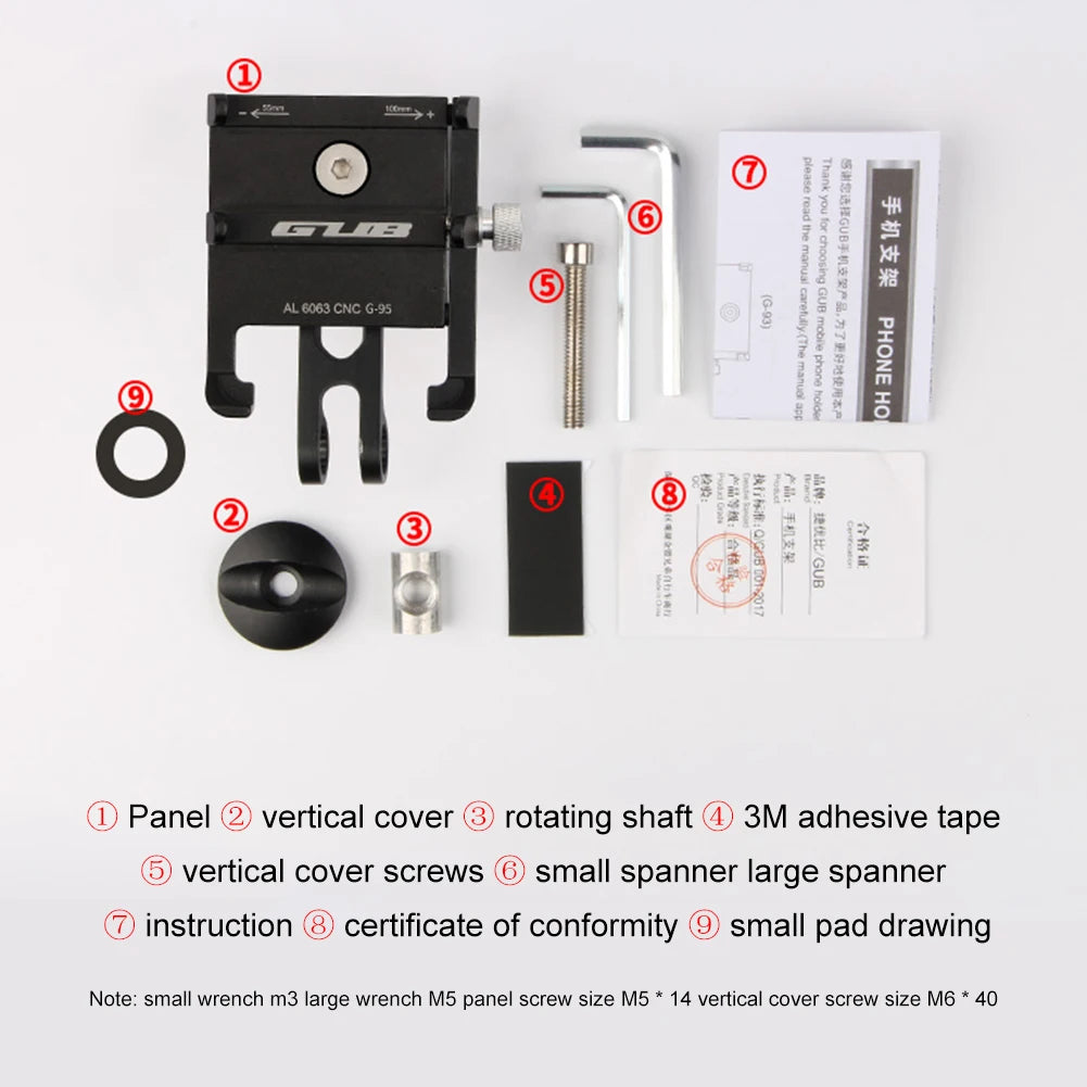 GUB Handlebar Mobilephone Support Aluminum Alloy Bicycle Stem Mount Bracket Adjustable Centered Installation Cycling Equipment