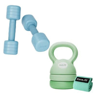 Blue Adjustable Dumbbell (5 lbs) and Green Adjustable Kettlebell (12 lbs) Bundle