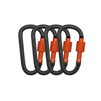 Carabiner Clips with Screw Gate 4Pcs Carabiners Hiking Clips with 7mm Diameter Aluminum Rod EDC Outdoor Camping Equipment Hook