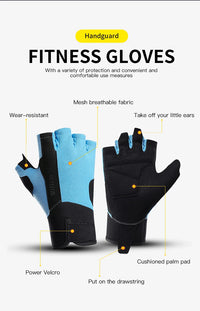 Workout Gloves Men Women Gym Lifting Fitness Climbing Exercises Work Out Wrist Belt Shock Absorb Foam Pad Palm Crossfit