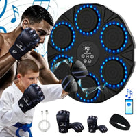 WallMounted Music Boxing Machine for Adults and with 2 Pairs Boxing Gloves and Hair Band Interactive Boxing Target Workout Equi