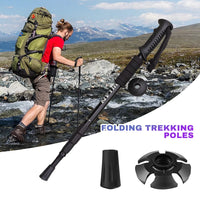 Trekking Poles Aluminum Alloy Telescopic Walking Hiking Stick Nordic Anti-shock Adjustable Crutch Outdoor Climbing Equipment