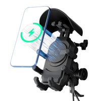 Motorcycle Phone Holder 15W Wireless Charger Shockproof Fast Charger Stand Anti-Theft Smartphone Handlebar Mount Waterproof