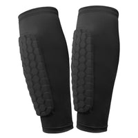 1 Pairs Shin Defender with Honeycomb Pads Soccer Shin Pads Breathable Lightweight Calf Protective Gear for Boys Girls Men Women