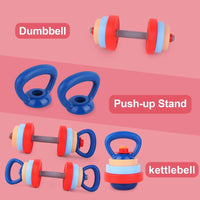 Adjustable Kids Dumbbell & Kettlebell Set - Safe Fitness Toy for Toddlers Ages 3-6, Perfect Birthday Gift
