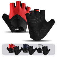 Cycling Half Finger Gloves Bike MTB Gloves Breathable Short Finger Thickened Palm Shock-Absorbing Anti Slip Outdoor Sport Gloves