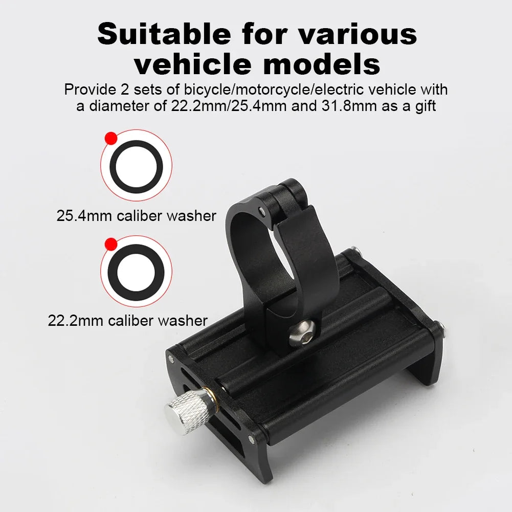 Electric Scooter Phone Holder Bicycle Stem Cell Phone Mount Quick Attach/Detach Aluminum Alloy for 2.16 To 3.93 in Smartphone