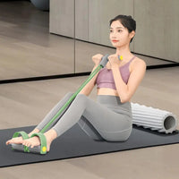 Yoga Pedal Puller Portable Resistance Band 4-Tube Pedal Ankle Puller Abdominal Exerciser Elastic Pedal Booster Body