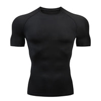 Men Short Sleeve Rash Guard Compression Shirts Quick Dry Fitness Cycling Running T-Shirt Workout Training Underwear Gym Clothing
