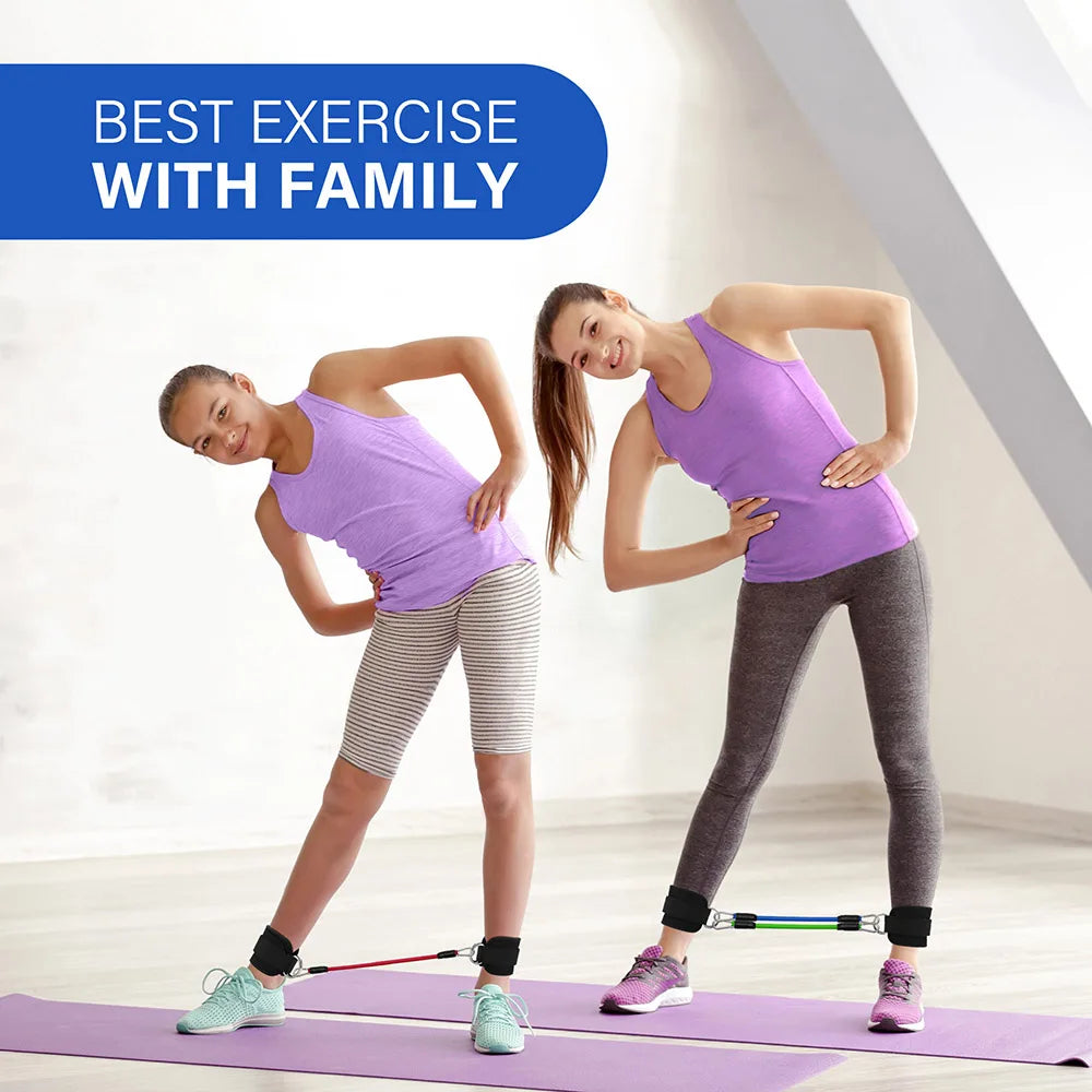 TPE Resistance Bands Ankle Straps Fitness Set D-Ring Support Ankle Cuffs Yoga Gym Equipment Guard Leg Strength Safety Extensions