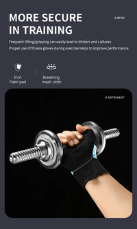 Workout Gloves Men Women Gym Lifting Fitness Climbing Exercises Work Out Wrist Belt Shock Absorb Foam Pad Palm Crossfit