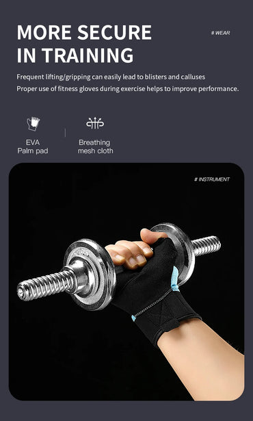 Workout Gloves Men Women Gym Lifting Fitness Climbing Exercises Work Out Wrist Belt Shock Absorb Foam Pad Palm Crossfit