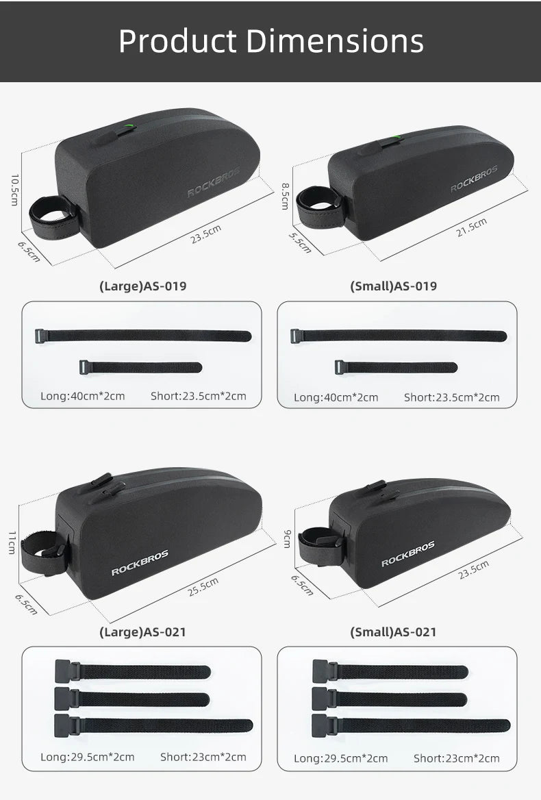 ROCKBROS Bicycle Bag Bike Frame Top Tube Bag Large Capacity Storage Waterproof Hard Shell Bicycle Bag MTB Road Bike Accessories