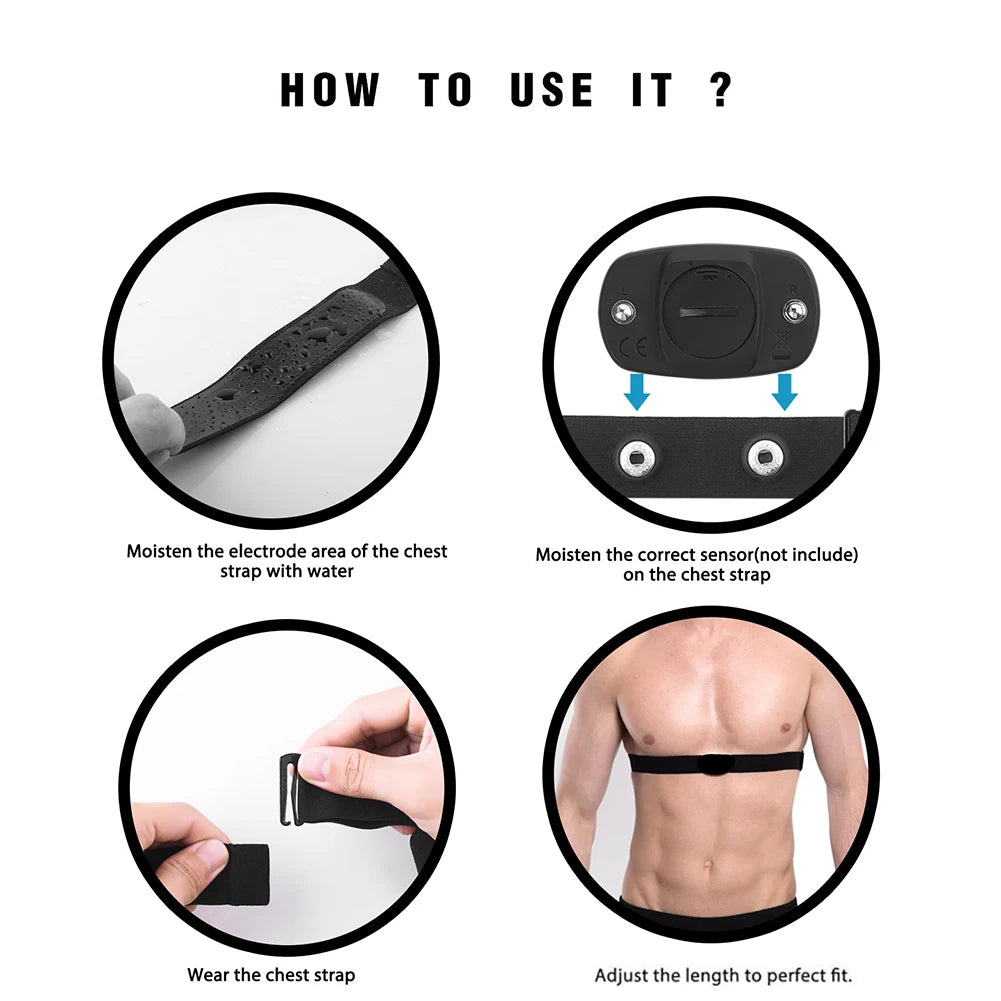 Heart Rate Monitor Replacement Sensor Band Belt Soft Fitnesss Chest Band Chest Belt Fits for Polar Garmin Magene