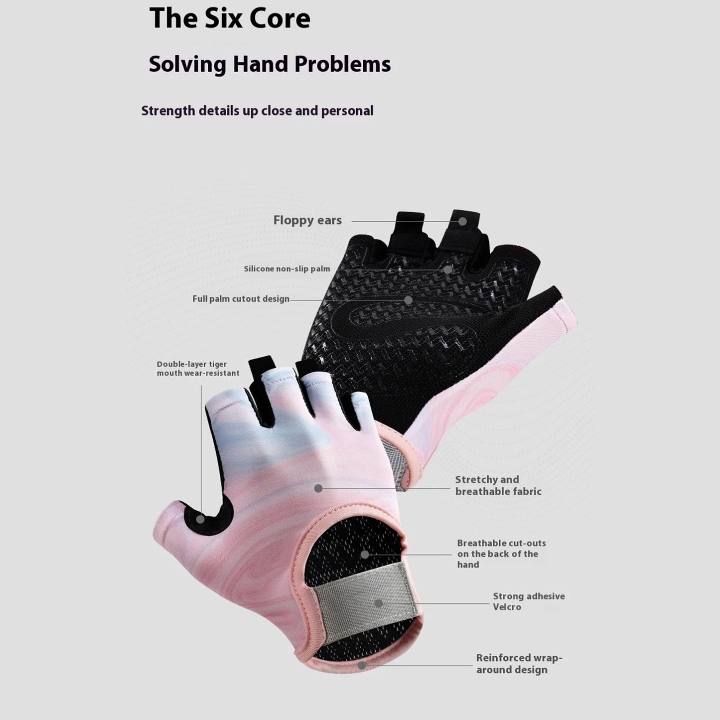 Outdoor Sports Gloves Non-Slip Fitness Protect Gloves Breathable Wrist Belt Workout Gloves for Climbing Exercises Gym Lifting