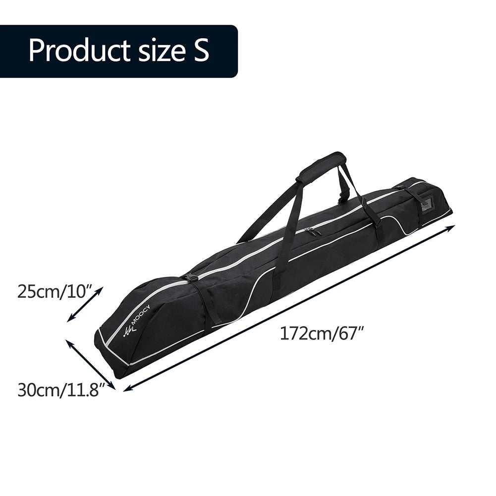 172cm Ski Travel Bag Adjustable Ski and Snowboard Equipment Travel Bag  Handle Waterproof Accessories for Road Trips